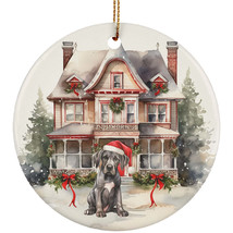 Great Dane Dog Santa Hat And New Home Christmas Ornament Ceramic Gift Decor - £11.83 GBP