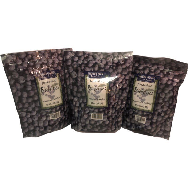3-Packs Trader Joe's Freeze Dried Fruit Blueberries Snack NEW FREE SHIP 07/2023 - £14.98 GBP