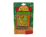 VINTAGE 1990&#39;s DISNEY THE LION KING PLASTIC BUTTON / PIN SIMBA ON CARD NEW - $23.75