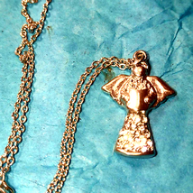 Gorgeous silver angel necklace~rhinestones - €14,75 EUR