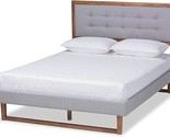 Baxton Studio Beds (Platform), Full, Light Grey/Ash walnut - $450.99