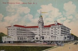 Asbury Park New Monterey Hotel Building NJ Postcard 1913 New Jersey Beach Town - £9.11 GBP