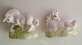 Vintage Unicorn Figures  Light Pink Mane Ceramic - £23.97 GBP