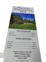 Masters 2010 Spectator Guide, Friday Tee Sheet, Misc. Materials/Brochures - £14.85 GBP