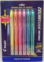 6pk Highlighters Pilot Precise Marklighter2 Dual Tip Markers Assorted Co... - £5.49 GBP