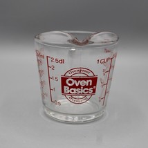 Oven Basics Anchor Hocking 496 1 Cup/8oz Measuring Cup Clear Glass Red L... - £11.86 GBP