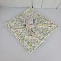 Blankets &amp; Beyond Gray Blue Green Elephant Security Blanket Pacifier Hol... - $35.63