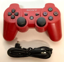 Oem Sony PS3 Dual Shock 3 Red Wireless Controller CECHZC2UA1 Sixaxis Gaming - £45.06 GBP