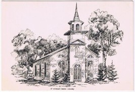 Postcard St Andrews Anglican Church Grimsby Ontario Line Drawing - £2.32 GBP