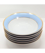 Doulton Bruce Oldfield Cereal Bowls 6.25&quot;, Set of Six, Blue &amp; Gold, 2004 - $39.28