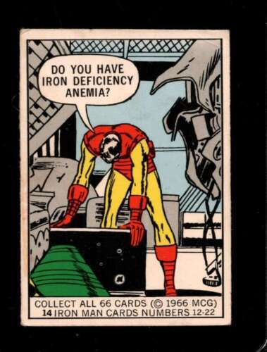 Primary image for 1966 DONRUSS MARVEL SUPER HEROES #14 DO YOU HAVE IRON DEFICIENCY GOOD+ *X75643