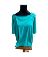 Woman Within Teal T-Shirt Square Neck Short Sleeve Plus Size 1X - $13.85