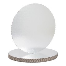 12 Pack Silver 12 Inch Cake Drums For Baking Round Scalloped Cake Boards - £33.55 GBP