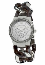 NEW Akribos XXIV AK562GY Womens Multi-Function Crystal Accent Resin Watch wrist - £30.82 GBP