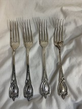 4  Antique Monticello by Lunt Sterling Silver Regular Fork 7.25&quot; Monogra... - £186.85 GBP