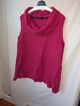Fenini Tunic Tank Top Womens Large 100% Linen Cowl Neck Pink Sleeveless USA - $30.00