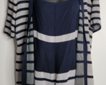 Louis Feraud Top Shirt Set Vintage Navy Blue White Stripes Nautical 12 Knit - $44.99