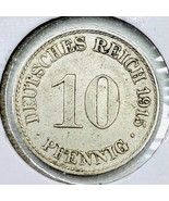 1915 A German Empire 10 Pfennig Coin - $8.90