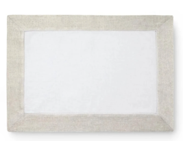 Sferra Filetto 100% Linen Placemats White w/Sparkly Gold Border 14x20"/S... - $54.90