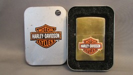 Harley Davidson Brass Zippo Motorcycle Logo Lighter 2001 - £58.80 GBP