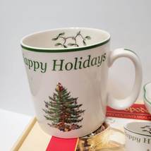 Spode Christmas Tree Happy Holidays Mug and Tray Set, NIB, Holiday Trinket Dish image 5