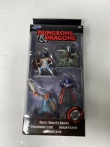 Jada Dungeons &amp; Dragons Drizzt Ranger Cleric Fighter Flayer 4 Figure Die Cast DD - £6.45 GBP