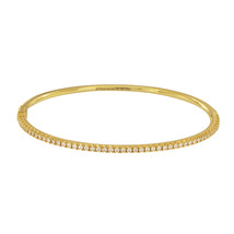 Tiffany&Co. Yellow Gold METRO Diamond Hinged Bangle Medium size - $4,100.00