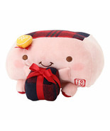 Tofu Cushion Hannari Check Series Red Stuffed Toy Cushion Size M Gift Cute  - £20.25 GBP