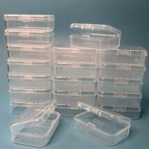 20 Pcs Mini Storage Containers Small Rectangle Plastic Clear 2.5 x 1.8 x... - $15.84