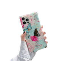 Anymob iPhone Case Sky Blue Glitter Flowers Dream Shell Pattern Soft Silicon Cov - £23.09 GBP