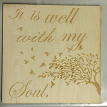It is Well with my Soul wall plaque Sign 11&quot;x11&quot; x 1/4 - RAW WOOD - £15.65 GBP