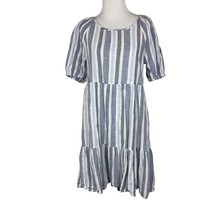 Beach lunch lounge XS Striped Blue &amp; White Tiered Dress - $324.69 MXN