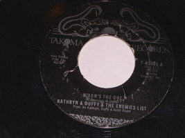 Kathryn Duffy The Enemies List Nixon&#39;s The One 45 Rpm Record Vintage Takoma - £11.95 GBP