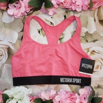 VICTORIA&#39;S SECRET Sport Black Pink Sports Bra Large L NEW Active Gym Yog... - $22.95