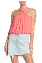 FREE PEOPLE Womens Tank Top Just A Fling Sleeveless Coral Electric Pink Size XS - £29.23 GBP