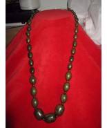 Vintage Green Arcylic  Beaded Necklace 27&quot; - £7.56 GBP