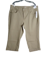 Time And Tru Eco Friendly Mid Rise Cuffed Capri Tan Womens Size 20 - $16.82