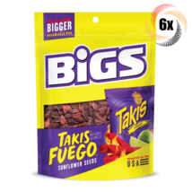 Full Box 6x Bigs Takis Fuego Flavor Sunflower Seed Resealable Bags 5.35oz - £23.99 GBP