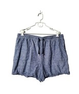 Time And Tru Shorts Womens Size 2XL 20 Pull on Blue Linen Blend Pockets ... - £11.22 GBP