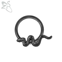 ZS 1PC 16G Stainless Steel Crystal Septum Nose Ring Bat Bee Butterfly Septum Cli - £10.38 GBP