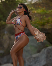 Brasilian Bikini Set with Lace Up Bra and Thong - Paixão no.420 - $45.00