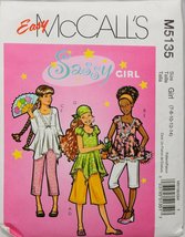 McCall&#39;s Patterns M5135 Girls&#39;/Girls&#39; Plus Tops, Gaucho, Pants and Head ... - £6.94 GBP