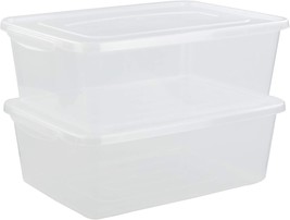 16-Quart Latch Bins/Containers/Boxes With Lids, Clear Storage, Two Per Pack. - £32.10 GBP