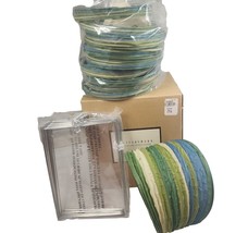 Pottery Barn Multi-stripe Paper Lantern Set 10 Blue Green Cool Stripes Shades - £11.68 GBP