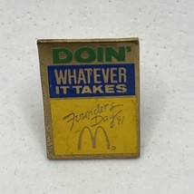 McDonald’s Founder’s Day 1991 Employee Crew Restaurant Enamel Lapel Hat Pin - $5.95