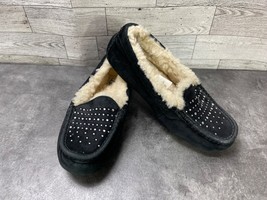 Ugg Australia Ansley Women Shoes Black 6 M  Suede Moccasin Moc Toe Slippers - $34.47