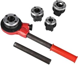 Manual Pipe Threader Tool Kit W/ 4 Dies Set + Ratchet Handle + Case 4 Di... - £46.37 GBP