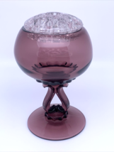 Viking Princess Flowerlite Purple Amethyst 10-Hole/Candle Clear Glass Frog - £62.15 GBP