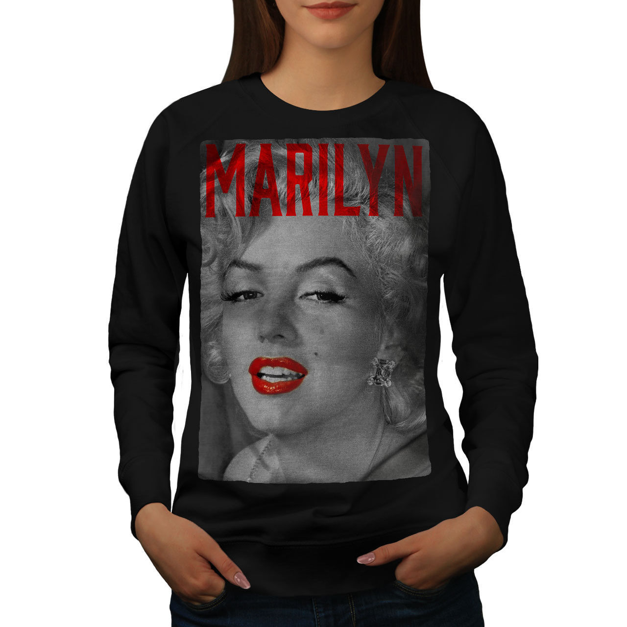 Primary image for Wellcoda Marilyn Retro Photo Womens Sweatshirt, Urban Casual Pullover Jumper