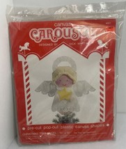 Leisure Arts Little Angel Christmas Ornament Plastic Canvas Kit Vintage 1982 10” - £9.57 GBP